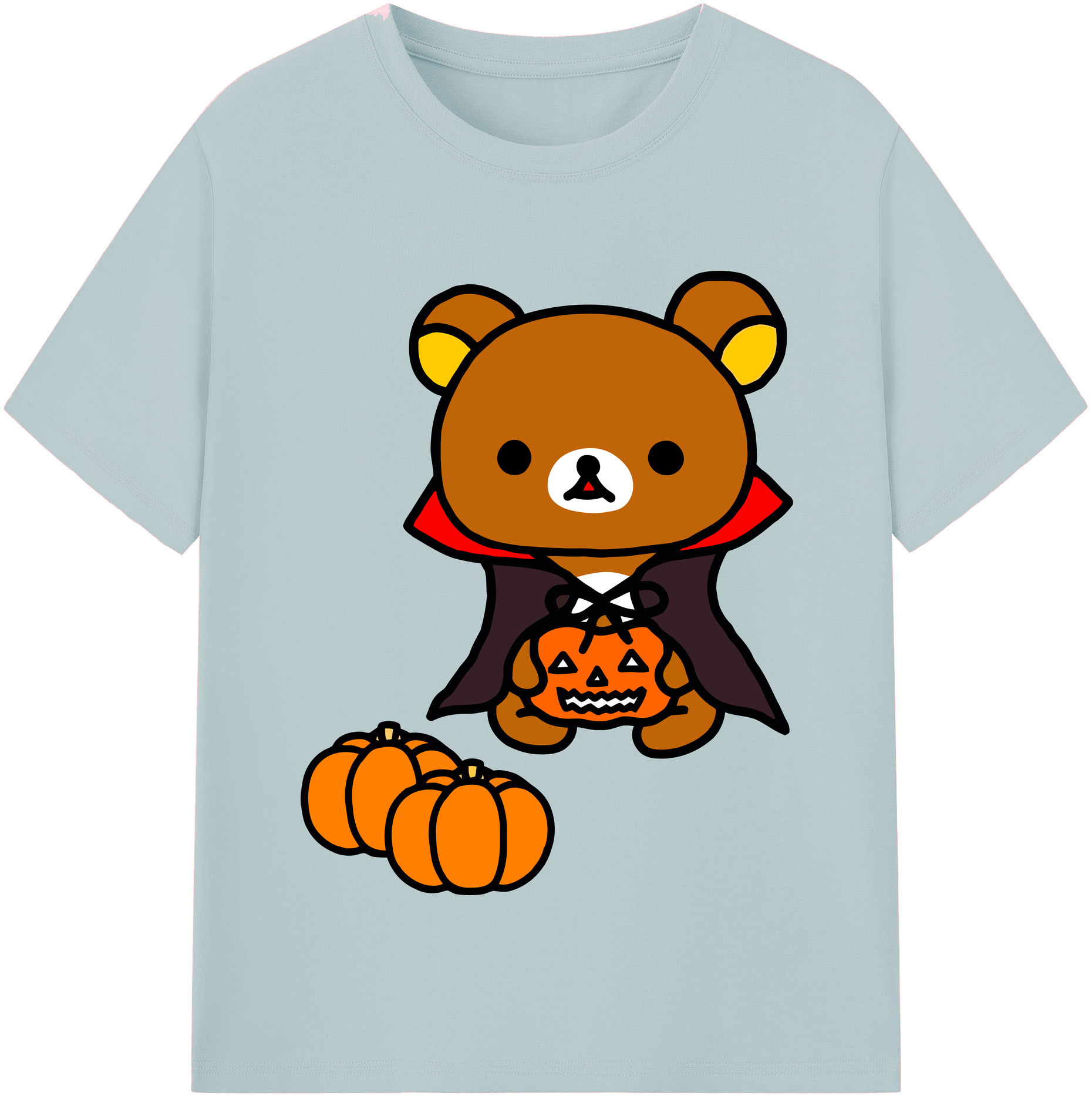 （画像用） リラックマ リラックマ キイロイトリ Rilakkuma Korilakkuma Kiiroitori 綿100％半袖Tシャツ（フロントプリント）